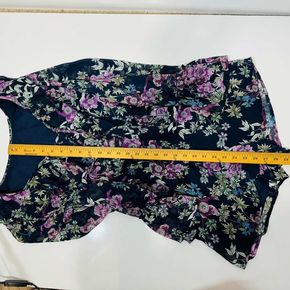 Xhilaration Floral Lace-Up Romper - Black and Purple - Picture 8 of 15